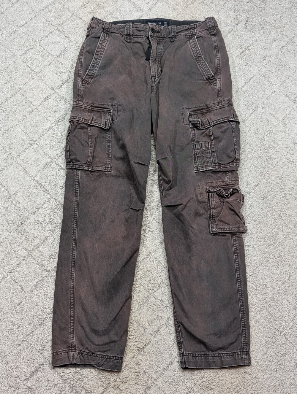 Abercrombie & Fitch Pants Mens 30x32 Gray Faded Cargo Paratrooper Utility Y2K